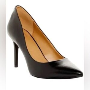 14th & Union  Maty Pointed Toe Pump Black Vegan Leather Heels
